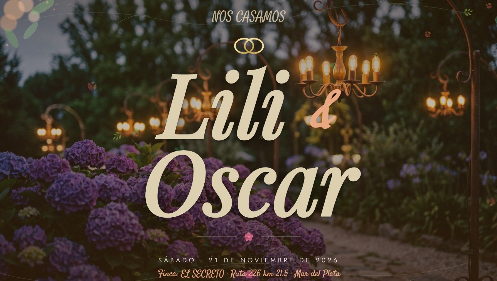 Vista web de invitación digital - Lili y Oscar